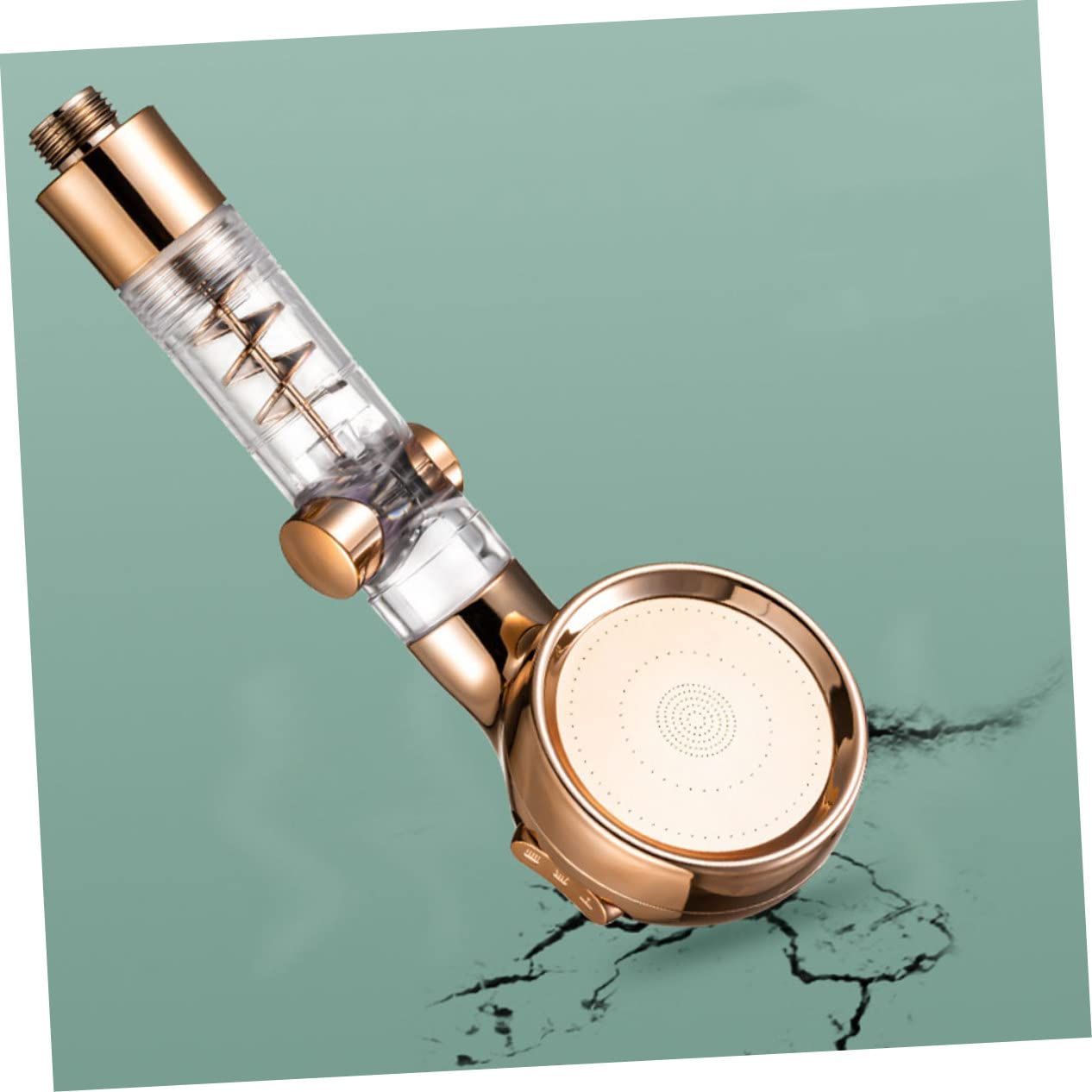 Handheld Power Shower Head,Vortex Shower Head with ON/Off and Pause Switch,Removable Propeller Driven Shower Head