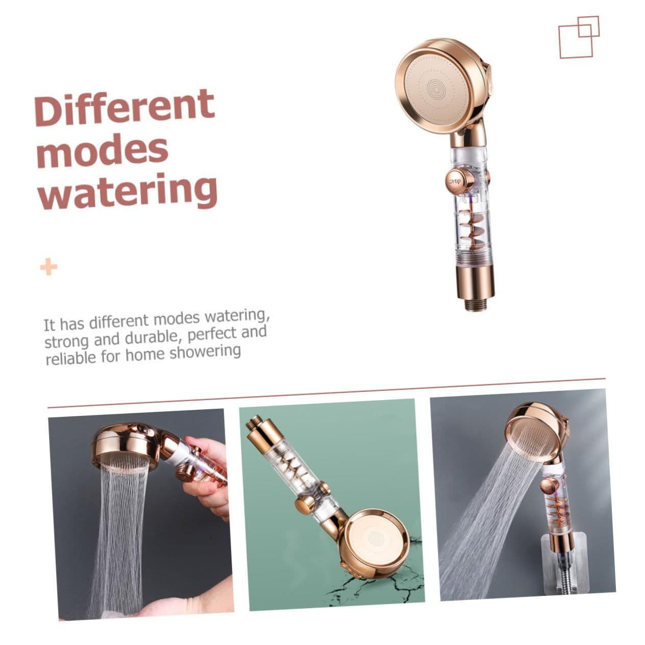 Handheld Power Shower Head,Vortex Shower Head with ON/Off and Pause Switch,Removable Propeller Driven Shower Head