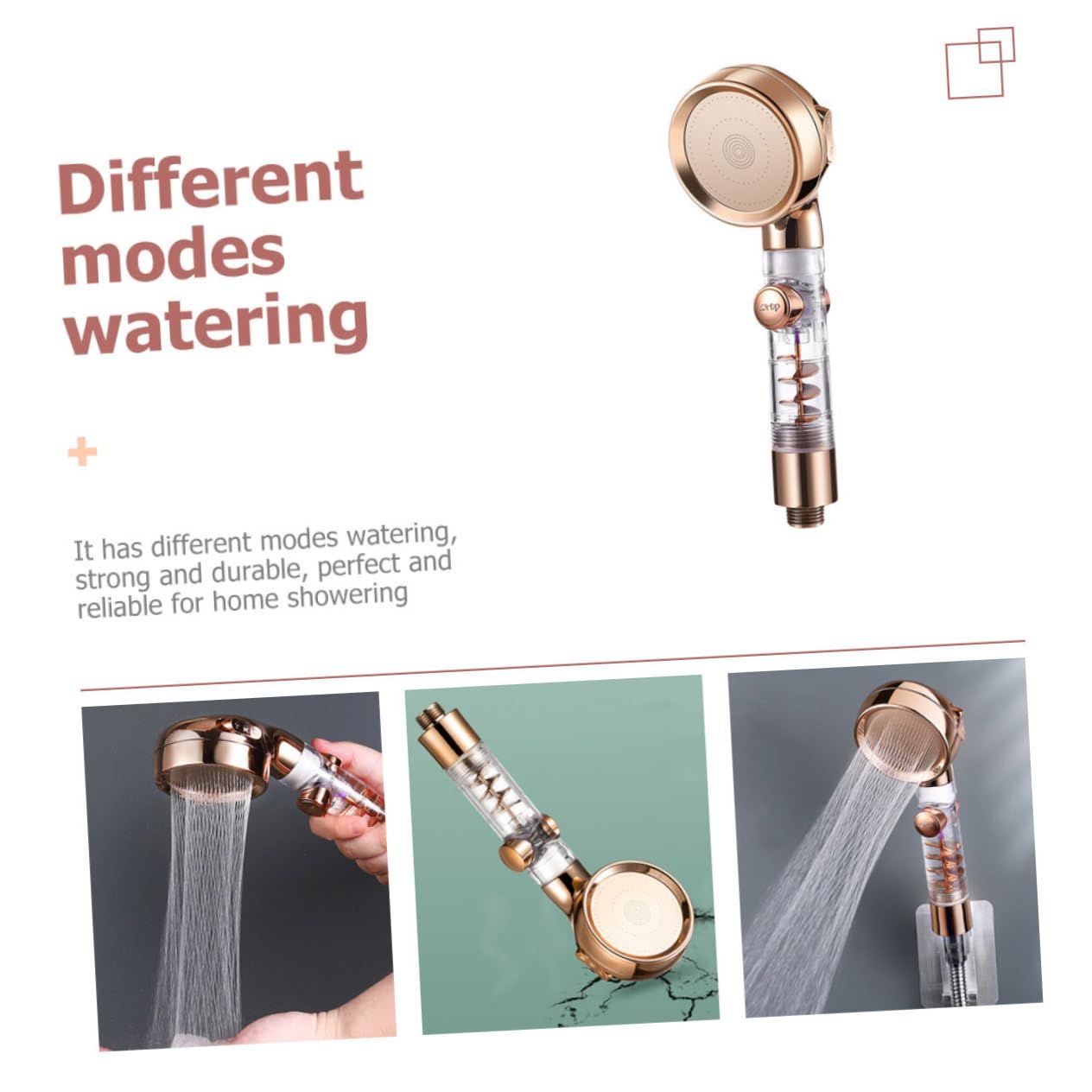 Handheld Power Shower Head,Vortex Shower Head with ON/Off and Pause Switch,Removable Propeller Driven Shower Head