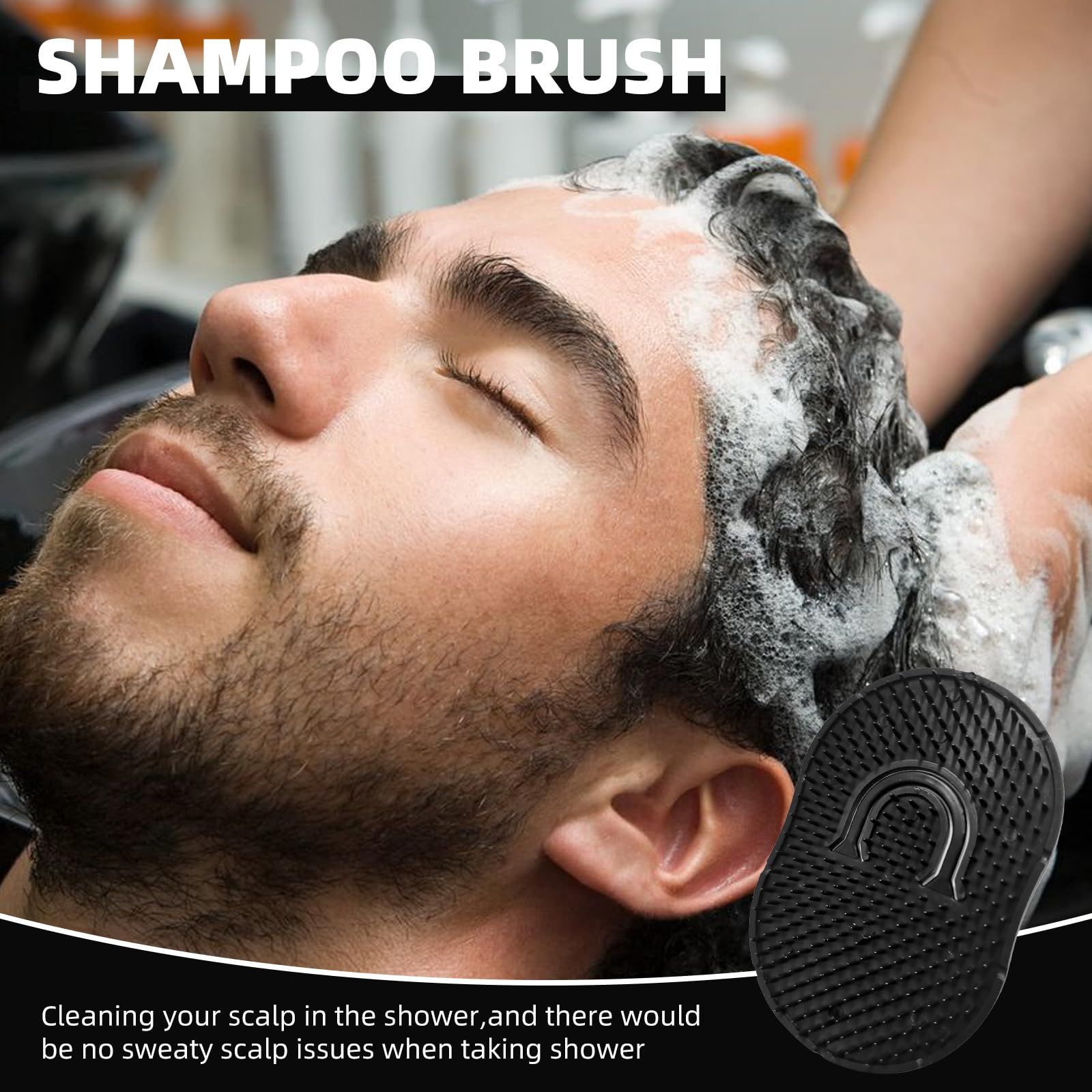 Pocket Palm Combs, Shampoo Comb, Massager Hair Brush Comb, Scalp Massager Brush Comb, Wave brush, Palm hair brush (Black)