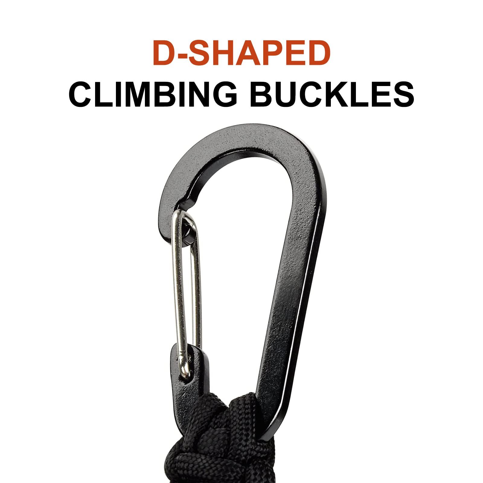 Paracord Keychain with Carabiner Clip Braided Lanyard Ring Hook Keychain for Keys Knife Flashlight Outdoor Camping