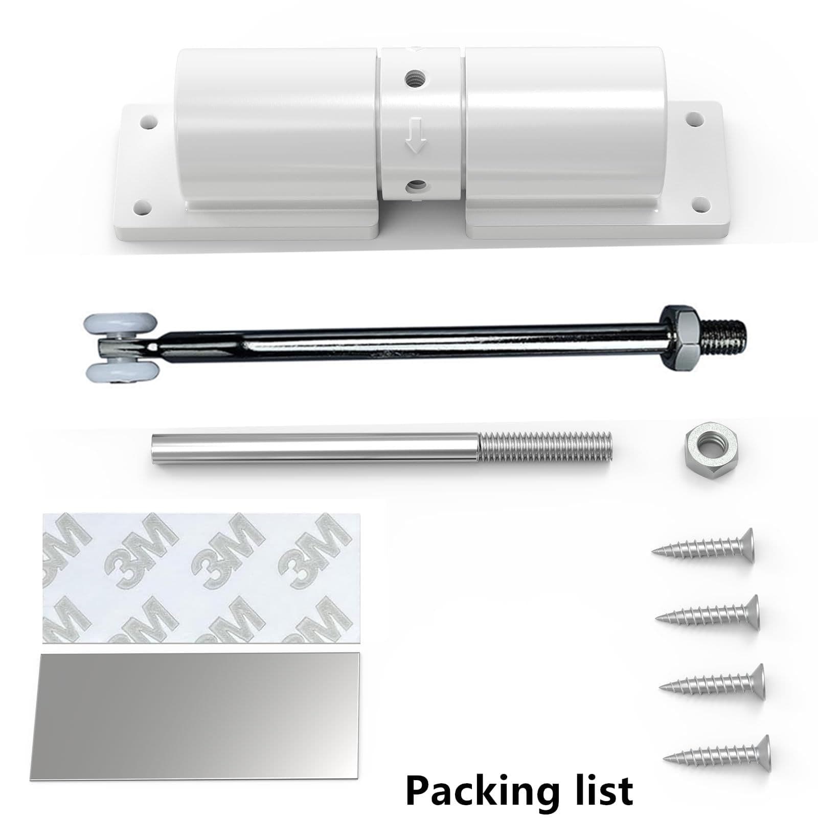 Automatic Door Closer, Zinc Alloy Safety Spring Door Closer Adjustable 30 kg Closing Door Hinge (White)