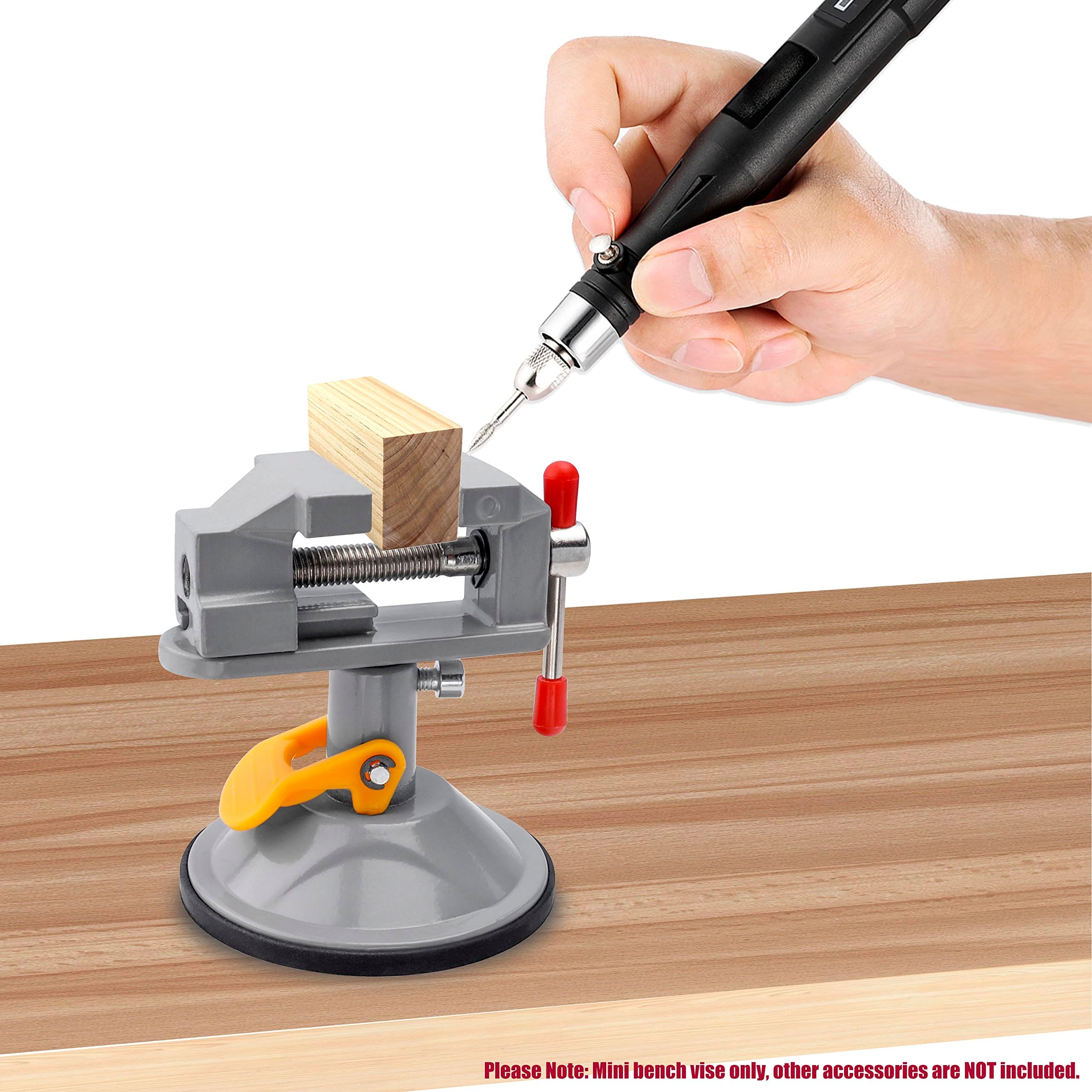 Mini workbench, 360 degree suction cup, small table, accessory clip, jewelry making workbench, DIY woodworking carving
