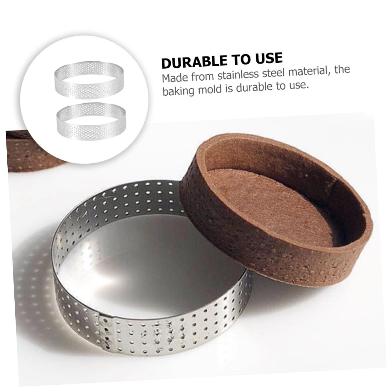 Circle Hole Style Tart Ring Stainless Steel Tart Rings Stainless Cake Ring Round Tarts Rings Baking Gadget Non-stick Baking Tool