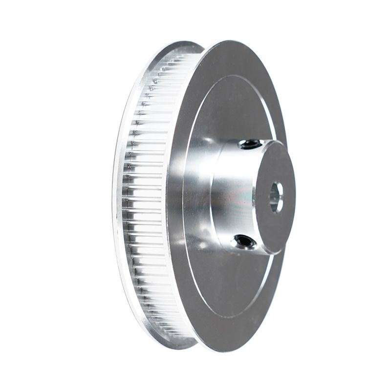 2 pcs 80 Teeth Bore Timing Pulley, Aluminium Synchronous Wheel for 3D Printer Belt, CNC Machine Silver and black