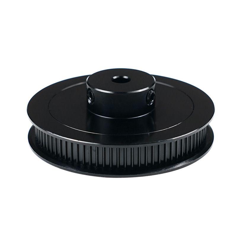 2 pcs 80 Teeth Bore Timing Pulley, Aluminium Synchronous Wheel for 3D Printer Belt, CNC Machine Silver and black