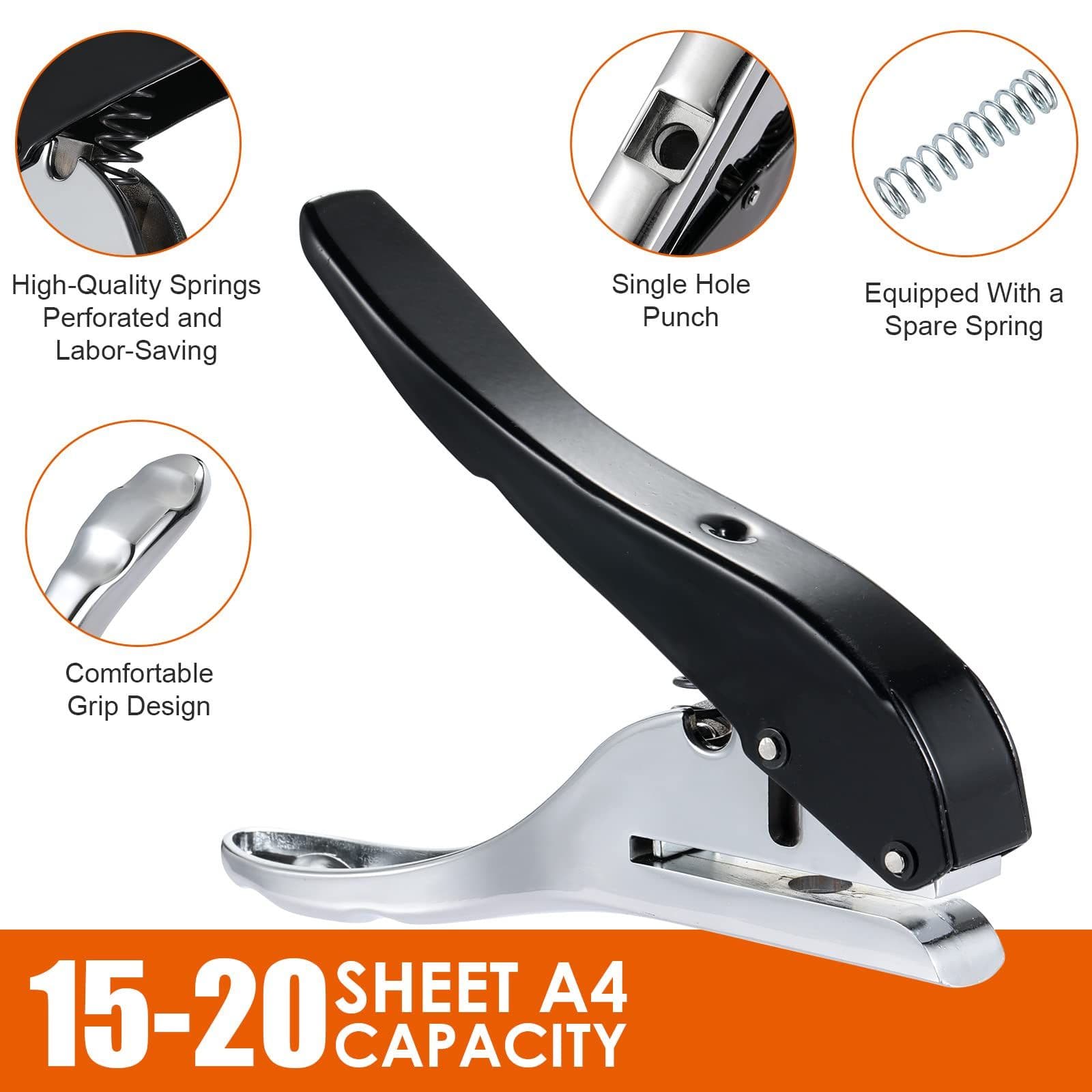 Hole Punch 8mm Heavy Duty Zinc Alloy Portable Hand Held Long Hole Punch