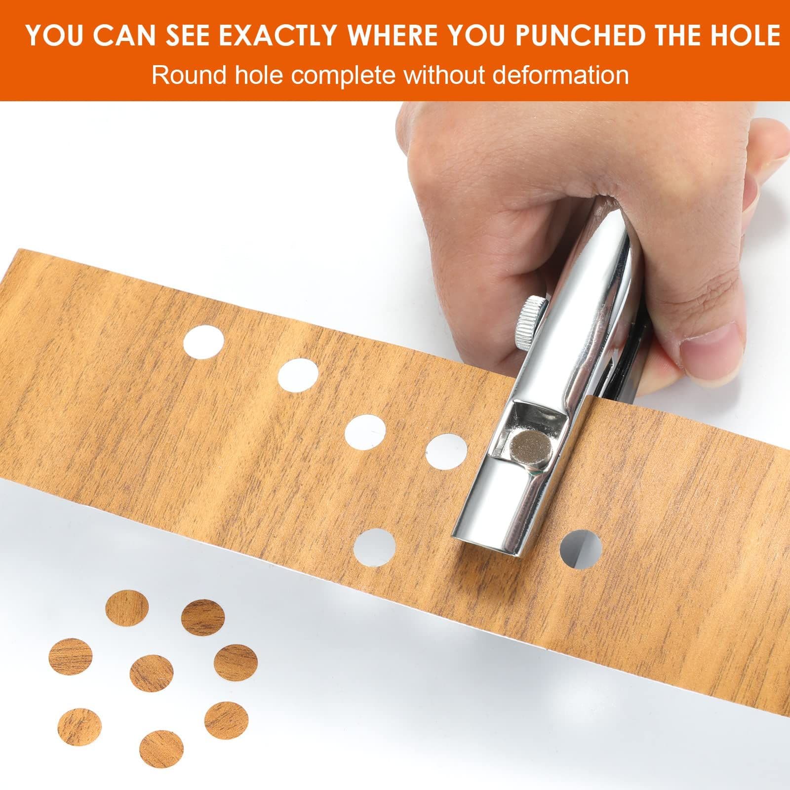 Hole Punch 8mm Heavy Duty Zinc Alloy Portable Hand Held Long Hole Punch