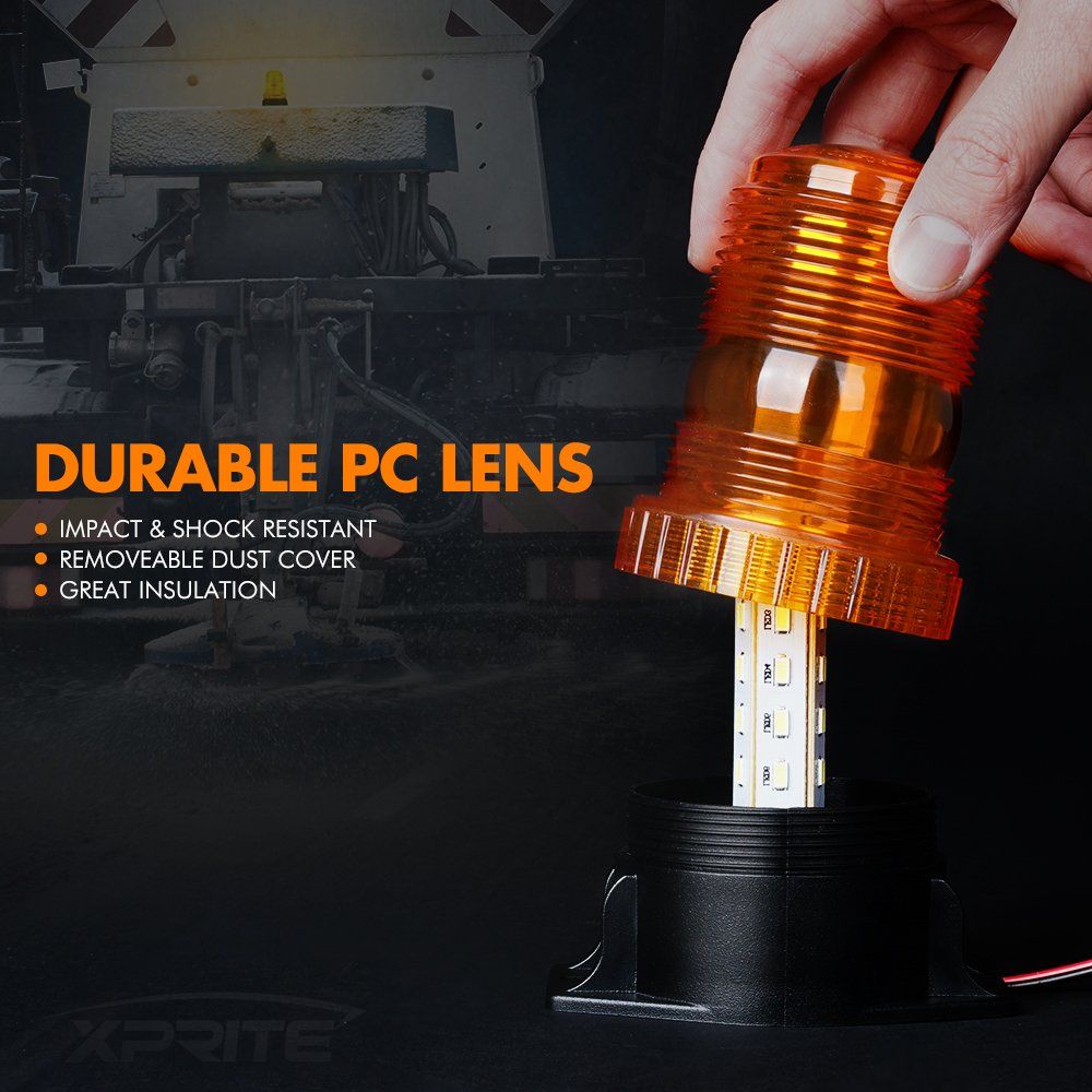 Amber Forklift Beacon Strobe Light Safety Warning Flashing Lights for 9-90V Mower, ATV, Trucks, Tractor, Golf Carts, Car