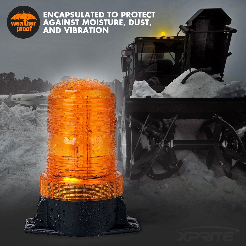 Amber Forklift Beacon Strobe Light Safety Warning Flashing Lights for 9-90V Mower, ATV, Trucks, Tractor, Golf Carts, Car