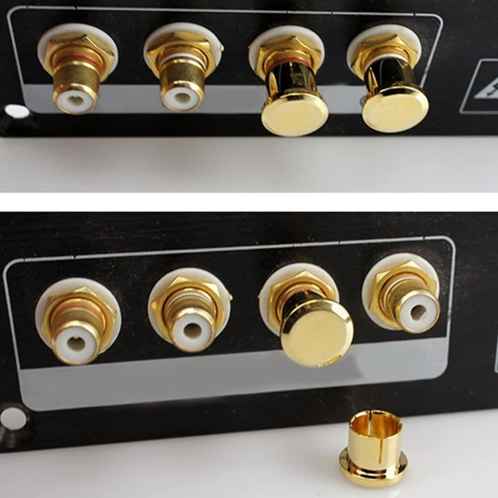 8Pcs Gold Plated Protection Cap Plug Short-Circuit Socket Phono Connector Shielding Plug Socket Protection Cover Cap