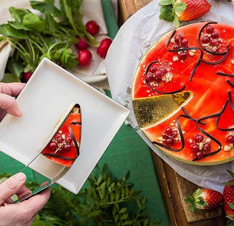 Stainless Steel Cake Slicer, Efficient Cake Pie Pastry Cutter Portable Integrated Cake Server Cutter Pizza Divider Tools