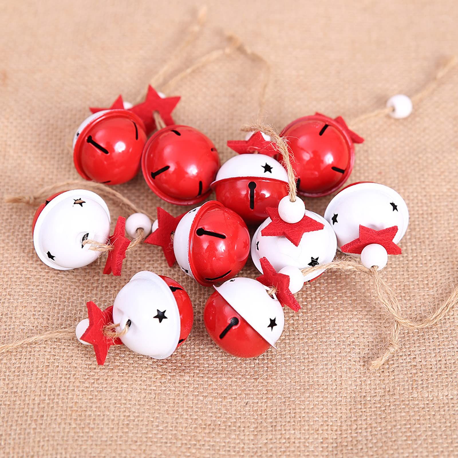 Christmas Metal Bells, 20Pcs Colorful Bell Pendant Pendants Bells Christmas Tree Accessories Burgundy Jingle Bells Rustic Craft