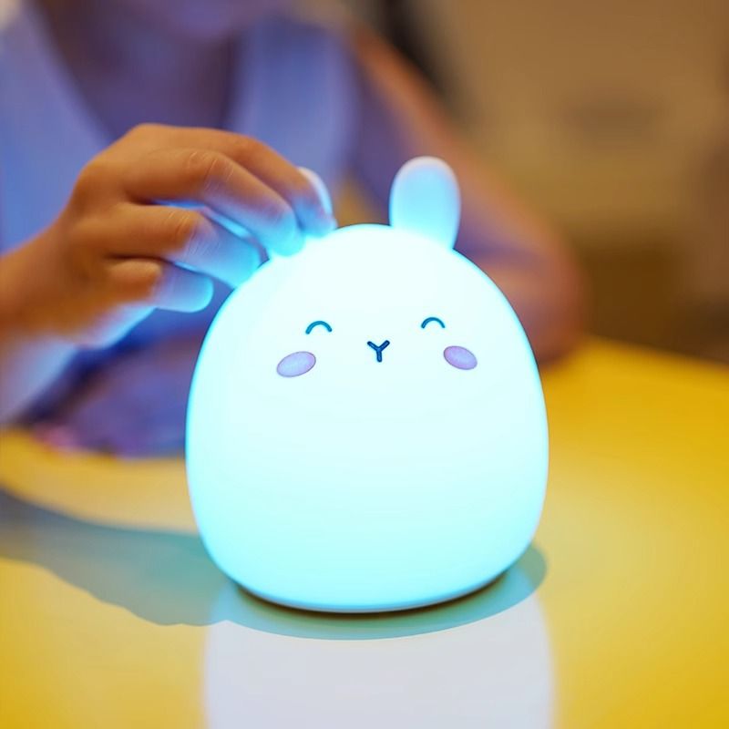 Cute Rabbit Baby Night Light Children's Light, LED Portable Animal Silicone Light, USB Charging Night Light