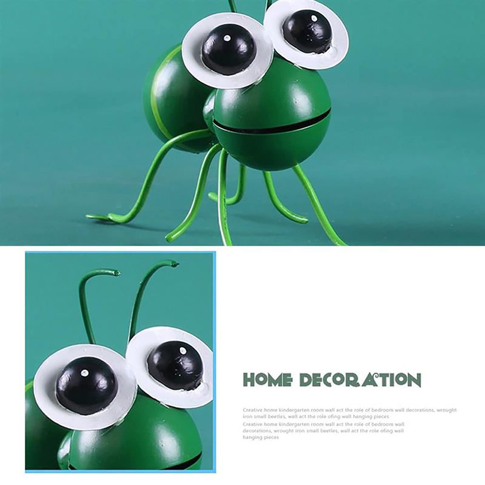 Metal Sculpture,Grasshopper Colorful Figurine,Wall Hanging Sculpture,Art for Garden Lawn Outdoor Patio Yard Decoration-Green