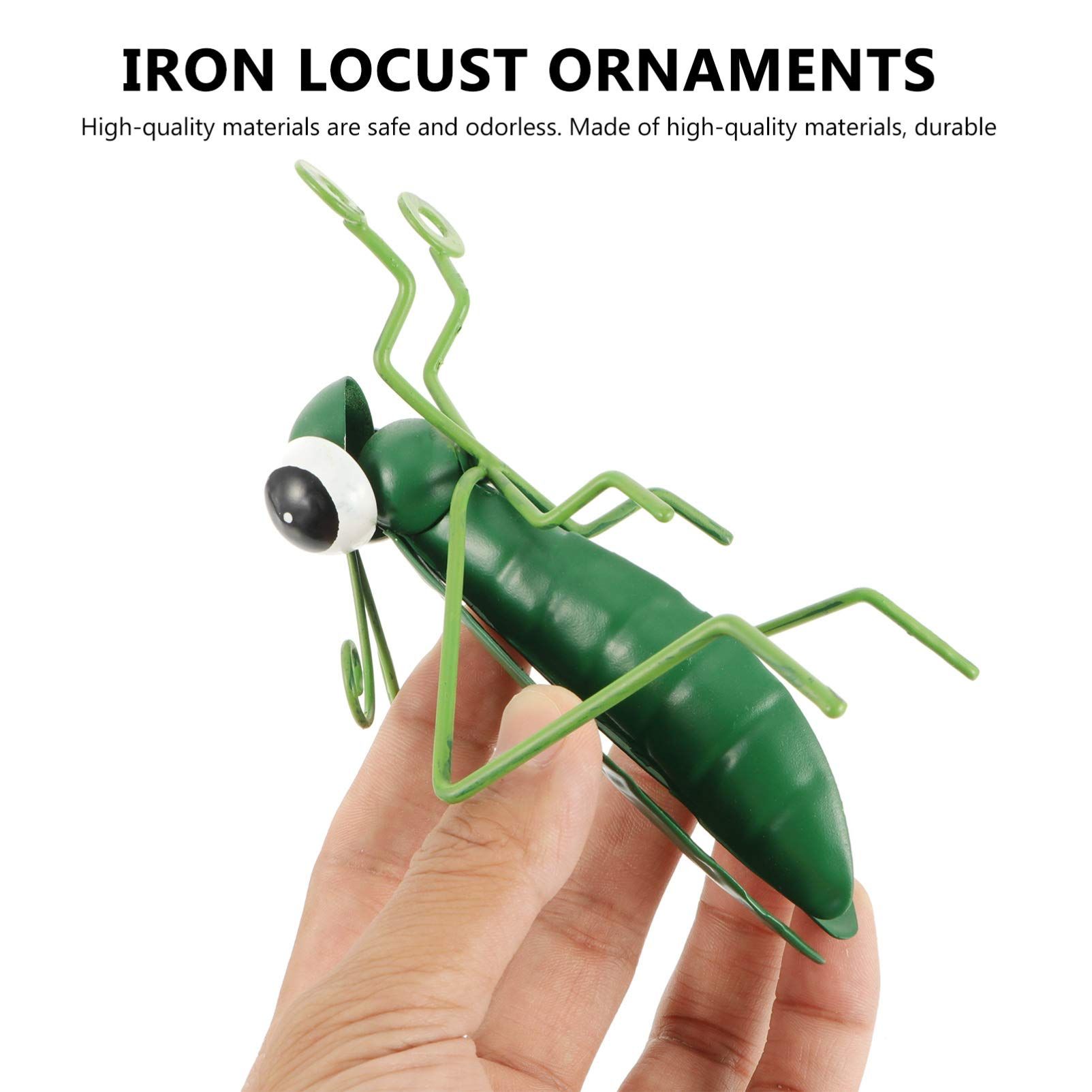 Metal Sculpture,Grasshopper Colorful Figurine,Wall Hanging Sculpture,Art for Garden Lawn Outdoor Patio Yard Decoration-Green
