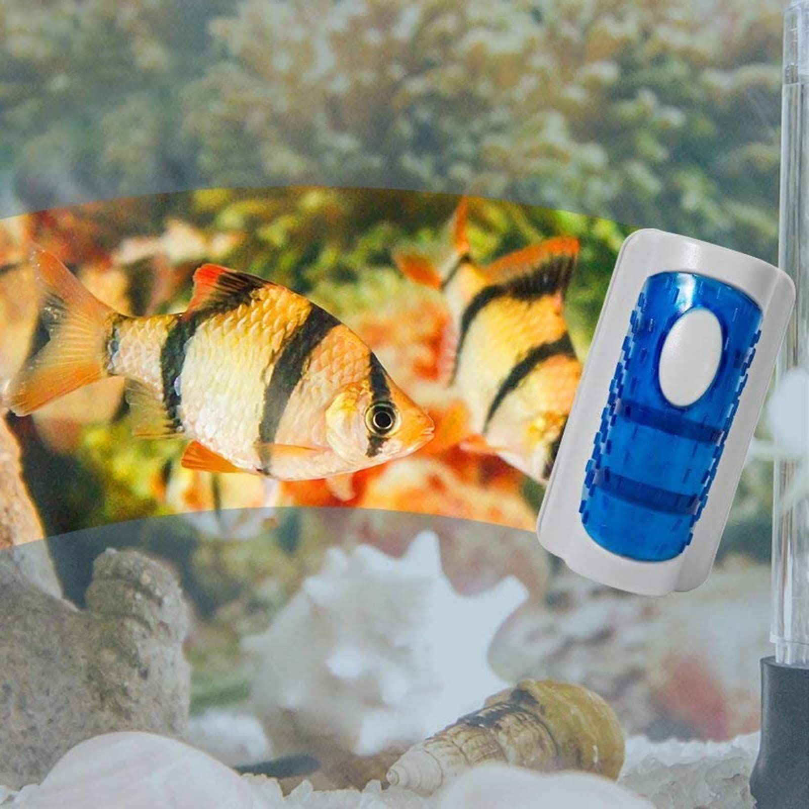 Blue Small Strong Double Sided Cleaning Fish Tank Brush For Aquarium Utensil Travel (Blue, small size)