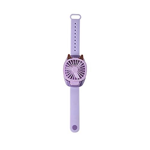 2 pcs Upgrade version USB Rechargeable Fan With Comfortable Wrist Strap Portable Mini Fan Watch Built in colorful LED