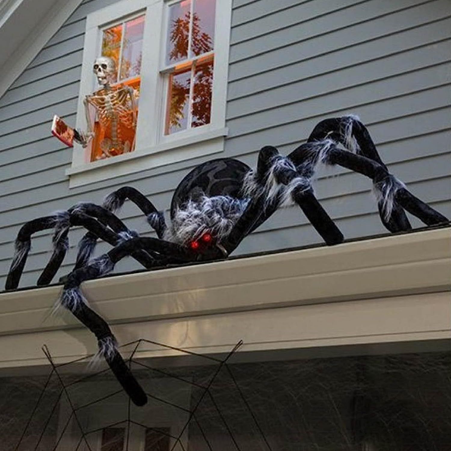 Halloween Decor Simulation Spiders Giant Hairy Spider for Halloween Home Party Decor Outdoor Indoor Yard Garden Plush Spider