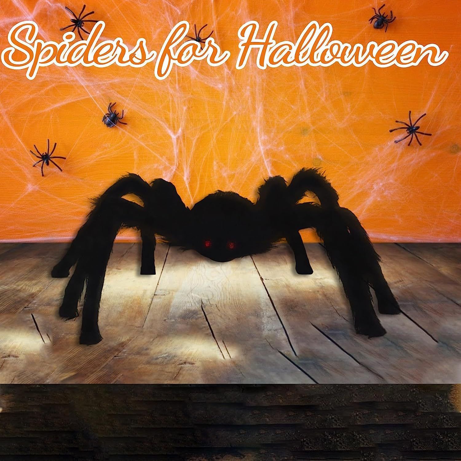 Halloween Decor Simulation Spiders Giant Hairy Spider for Halloween Home Party Decor Outdoor Indoor Yard Garden Plush Spider