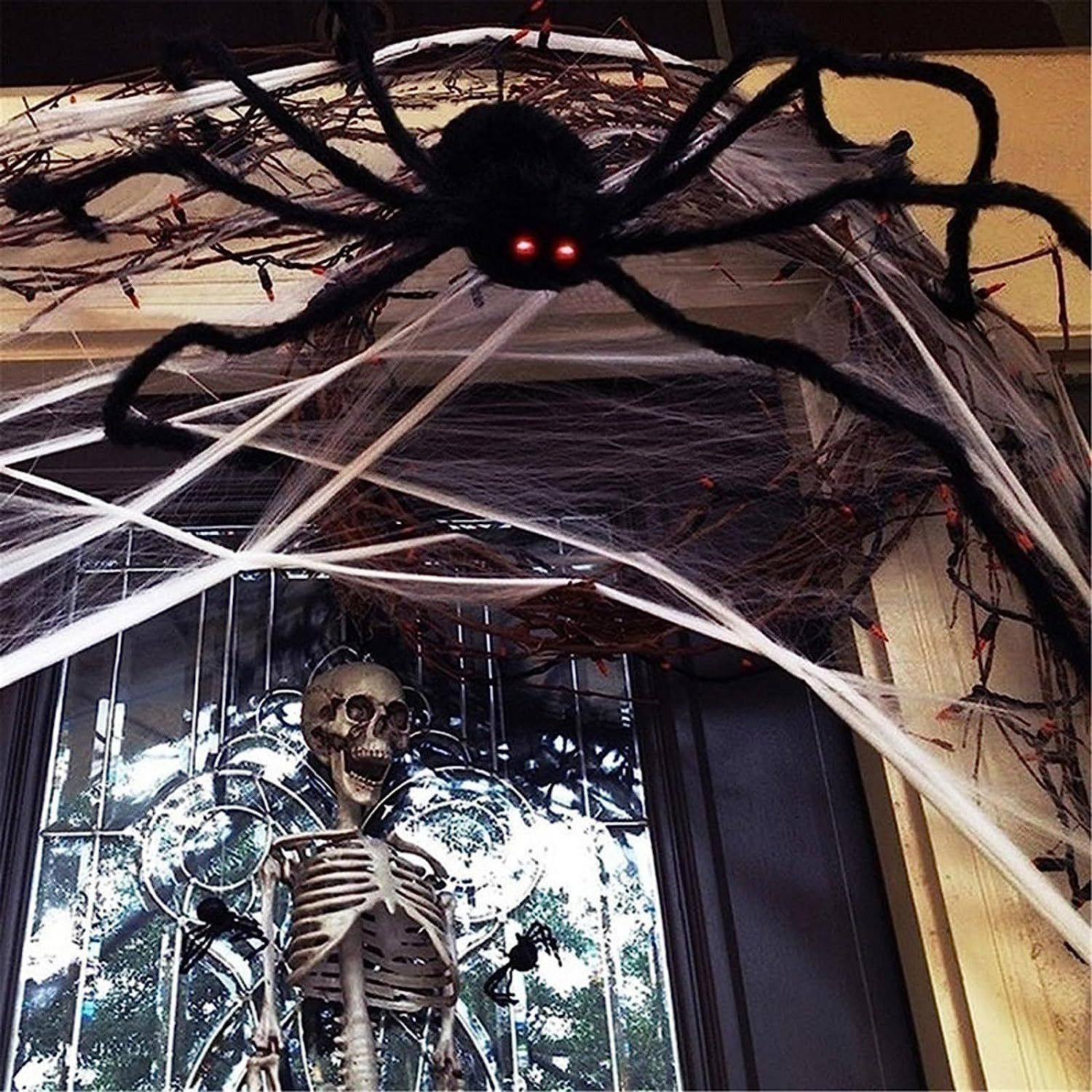 Halloween Decor Simulation Spiders Giant Hairy Spider for Halloween Home Party Decor Outdoor Indoor Yard Garden Plush Spider
