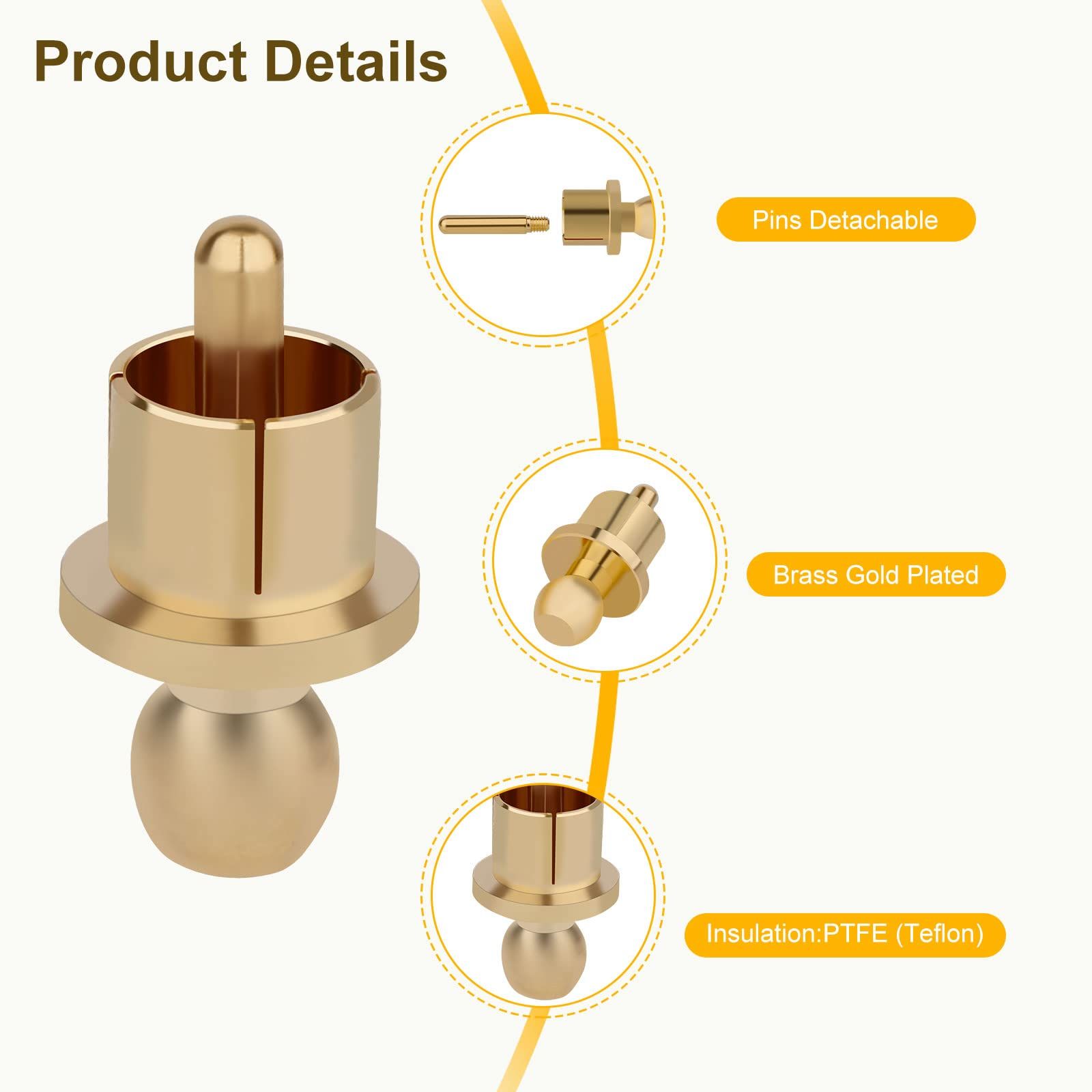 RCA Male Plugs RCA Dust Caps, 8Pcs , Detachable Center Pin Noise Stopper Dust Proof Protectors (Gold Plated)