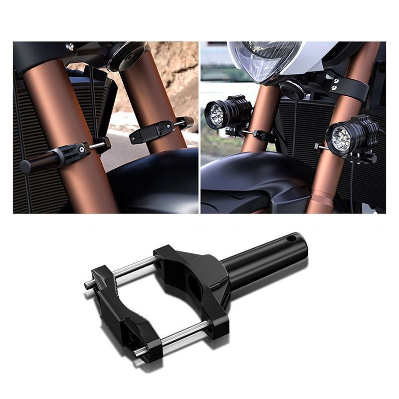 Motorcycle Spotlight Mount Brackets, Motorbike Tube Clamp Turn Signal Indicator Mounting Clamp Fog Light Holder Adjustable(2pcs)