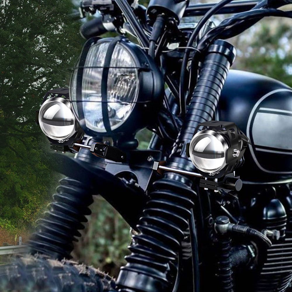 Motorcycle Spotlight Mount Brackets, Motorbike Tube Clamp Turn Signal Indicator Mounting Clamp Fog Light Holder Adjustable(2pcs)
