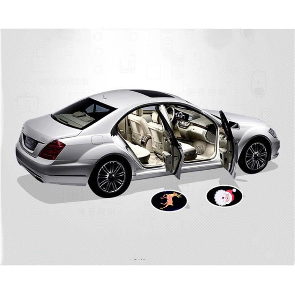 Custom Logo Wireless LED Projector, Car Door Welcome Light Car Door Step Courtesy Welcome Lights for Cars,Trucks, Supercars,2pcs