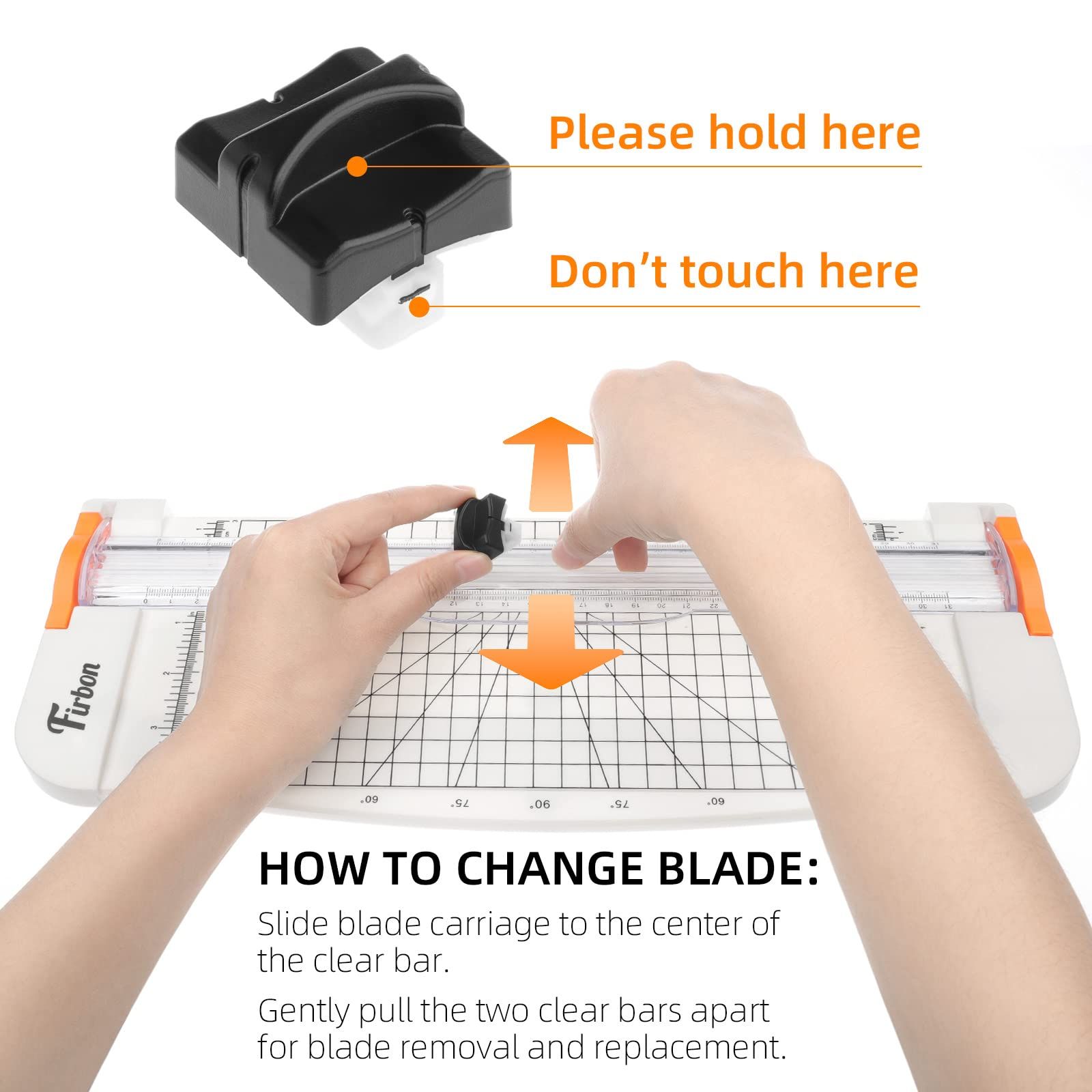 2pc Paper Cutter Replacement Blade with Automatic Security Safeguard Design for Paper Trimmer