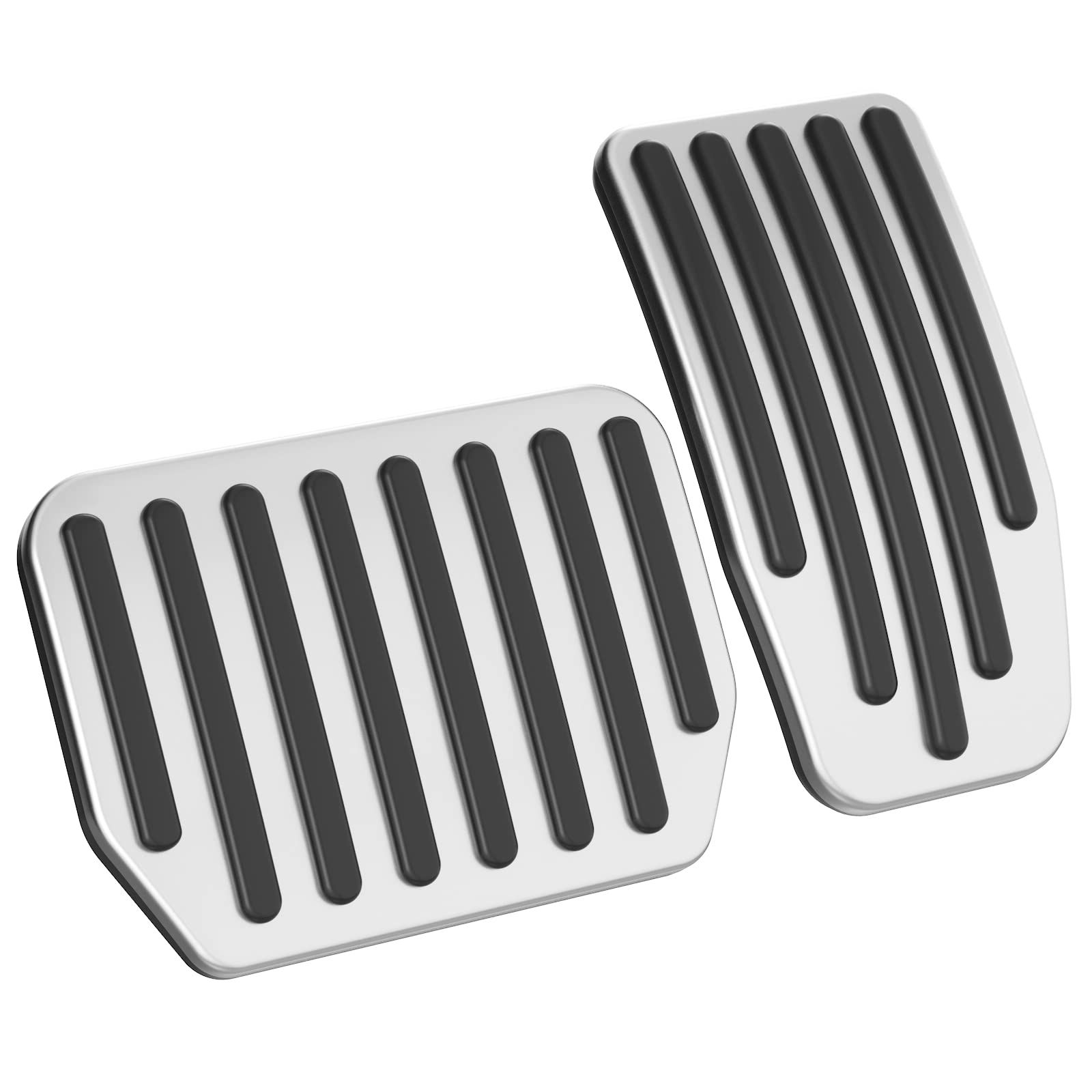 for Accelerator Brake Pedal Cover，Aluminum Performance Non-Slip Foot Pedals Accessories - Silver Rest Pedal Extenders