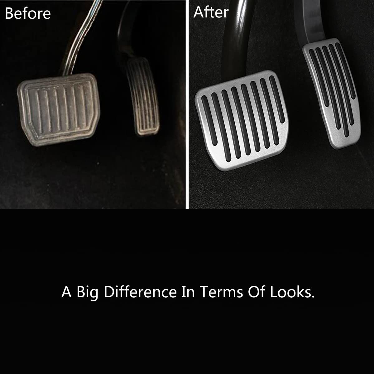 for Accelerator Brake Pedal Cover，Aluminum Performance Non-Slip Foot Pedals Accessories - Silver Rest Pedal Extenders