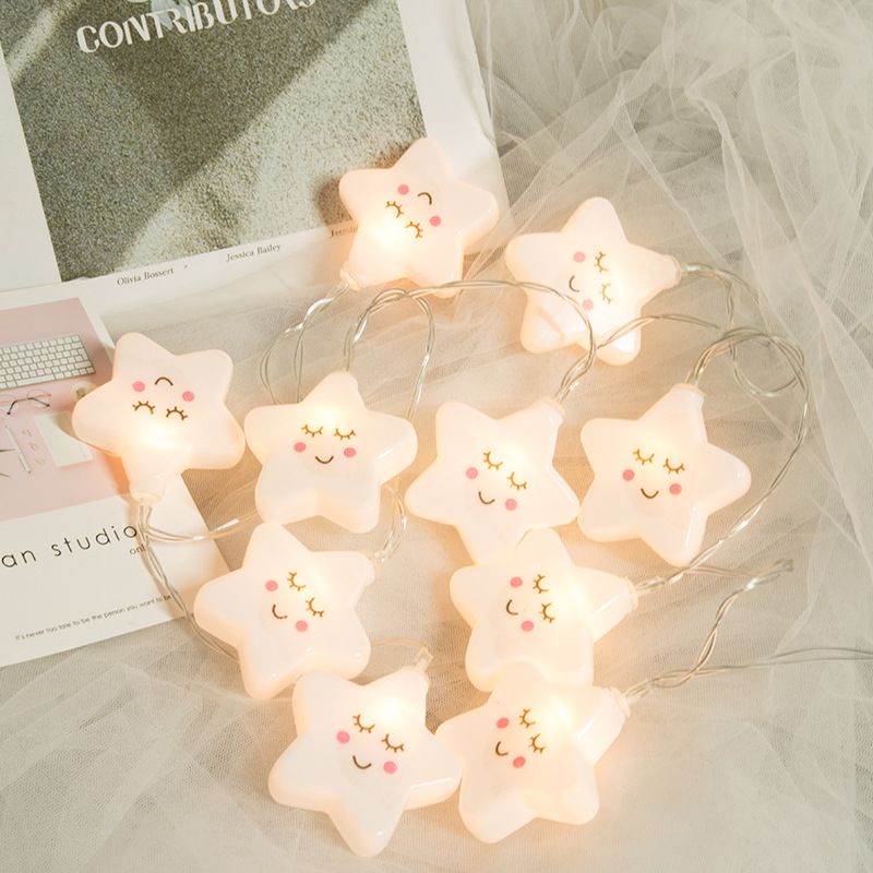 10 LED Battery Powered Room Light Baby Kids Cute Cloud Face Shape Lamp Corridor Decor Small Night Light Halloween Christmas