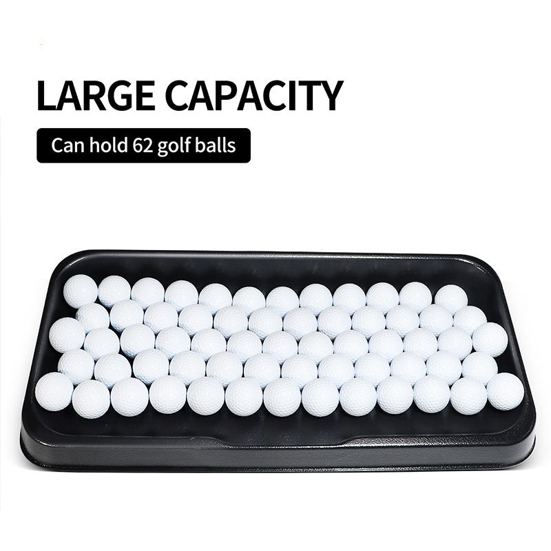 All-Weather Golf Ball Tray - 62 Ball Capacity - Compatible with All Hitting Mats - Black Control Down at The Driving Range