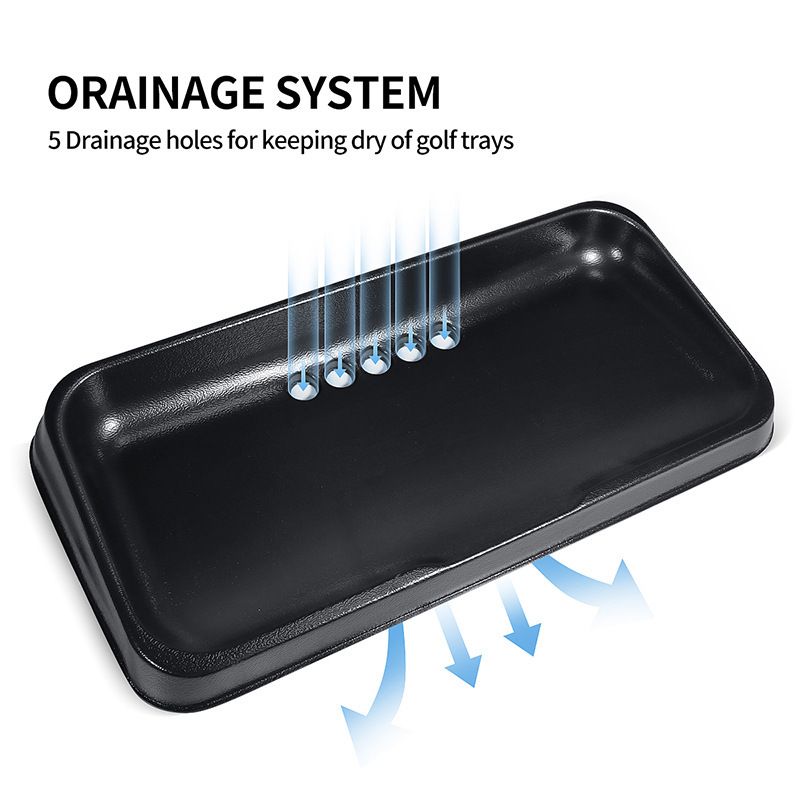 All-Weather Golf Ball Tray - 62 Ball Capacity - Compatible with All Hitting Mats - Black Control Down at The Driving Range