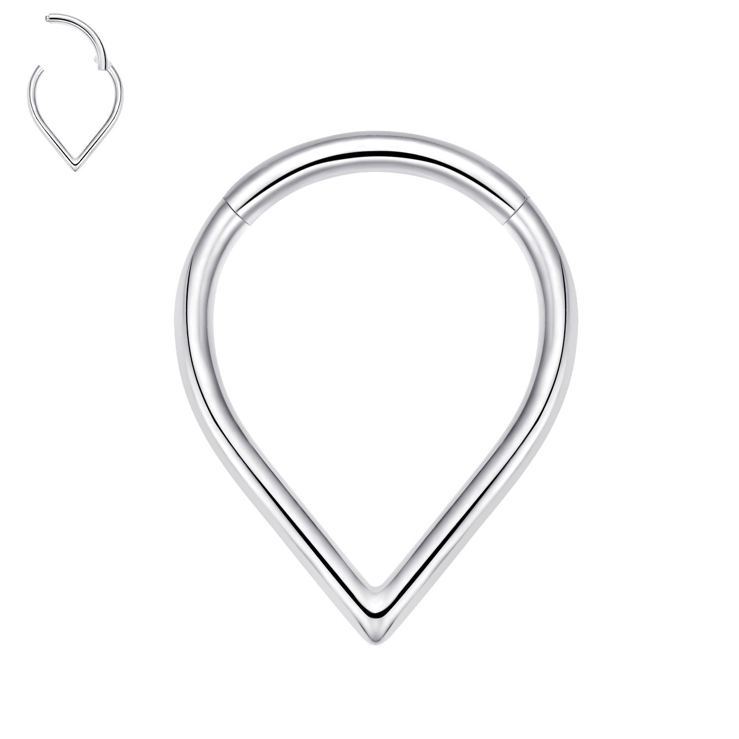 Titanium Teardrop Septum Ring Daith Piercing Earrings Jewelry Helix Nose Rings for Women Body Piercing Jewelry (2pcs)