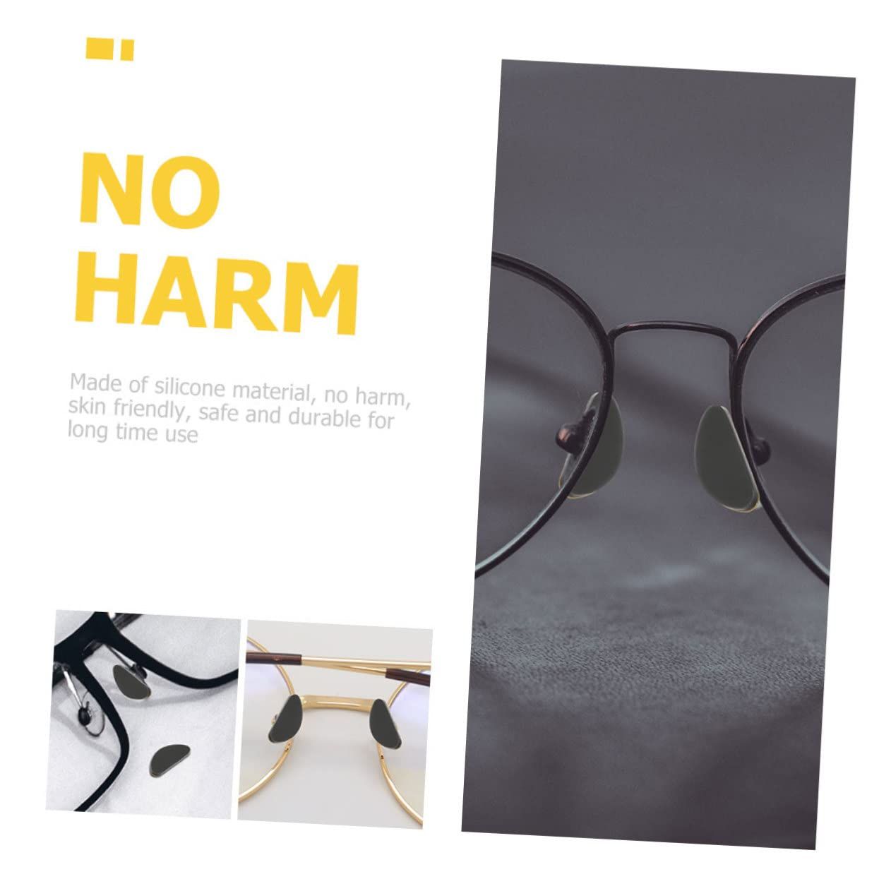 4 Pairs Glasses Nose Pad Glasses Nose Bridge Support Nose Guards for Glasses Short Sighted Glasses Sunglasses Nose Silicone Pad