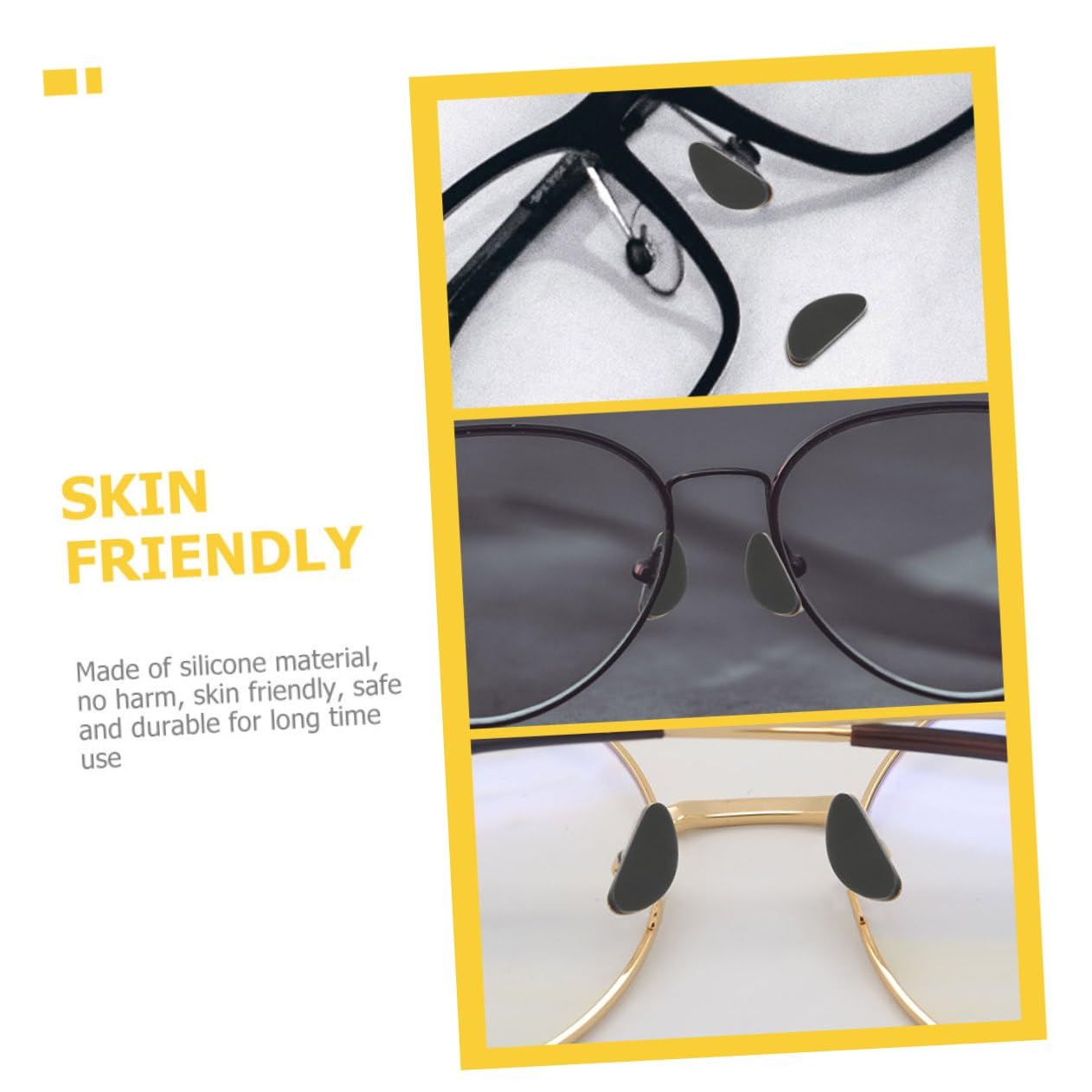 4 Pairs Glasses Nose Pad Glasses Nose Bridge Support Nose Guards for Glasses Short Sighted Glasses Sunglasses Nose Silicone Pad