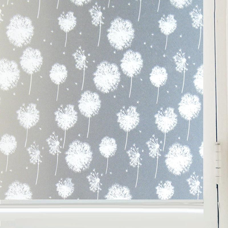 window privacy film,of dandelion glue-free glass film, opaque glass film for bathroom, living room and toilet-35 * 100cm
