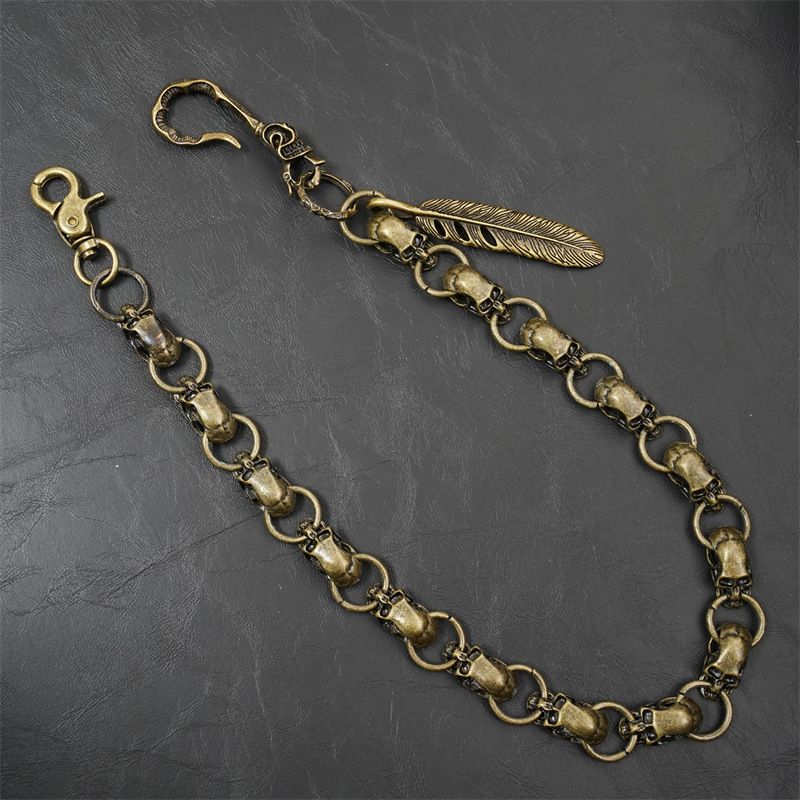 Heavy Duty Keychain for Men's Biker Trucker Wallet Chain Cuban Link wallet chain Swivel Trigger snap Biker Punk Key chain