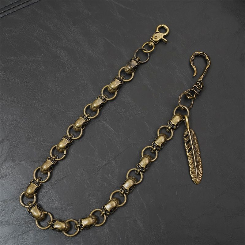 Heavy Duty Keychain for Men's Biker Trucker Wallet Chain Cuban Link wallet chain Swivel Trigger snap Biker Punk Key chain