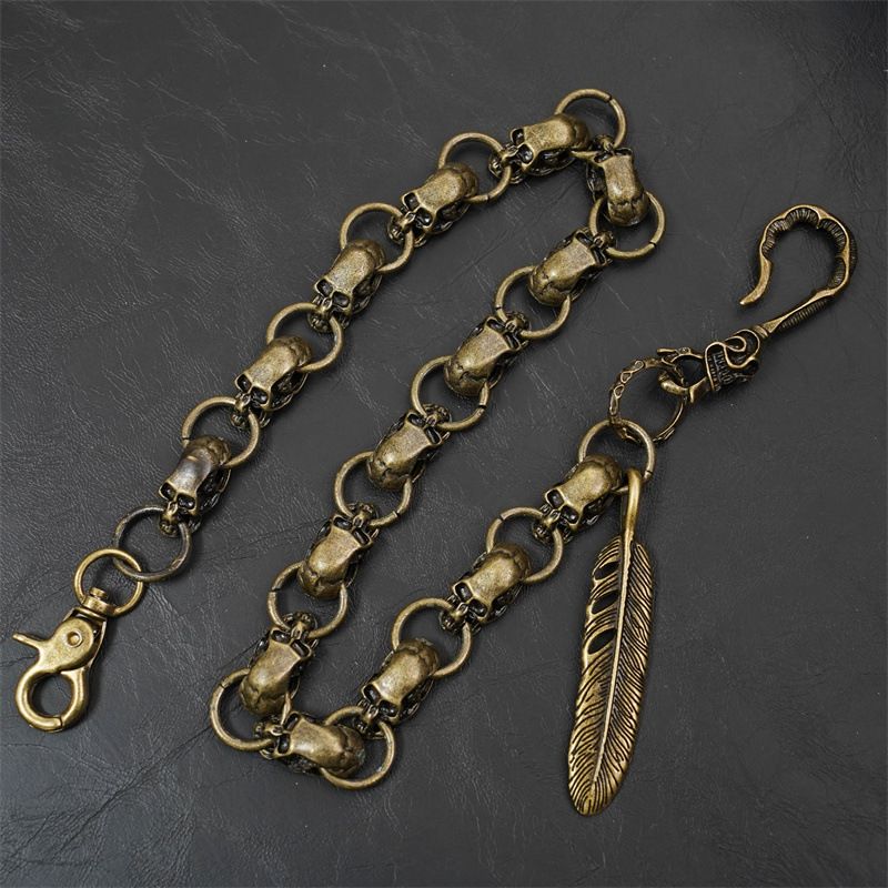 Heavy Duty Keychain for Men's Biker Trucker Wallet Chain Cuban Link wallet chain Swivel Trigger snap Biker Punk Key chain