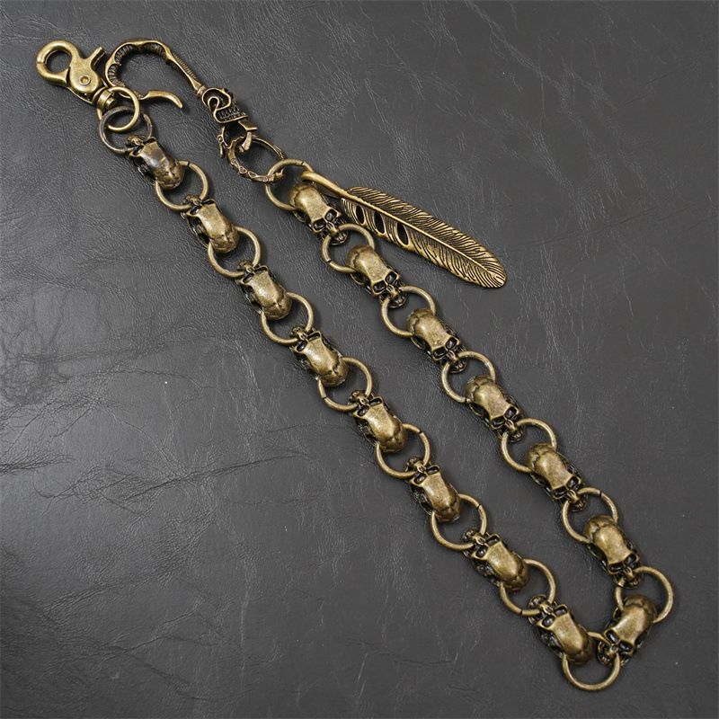 Heavy Duty Keychain for Men's Biker Trucker Wallet Chain Cuban Link wallet chain Swivel Trigger snap Biker Punk Key chain