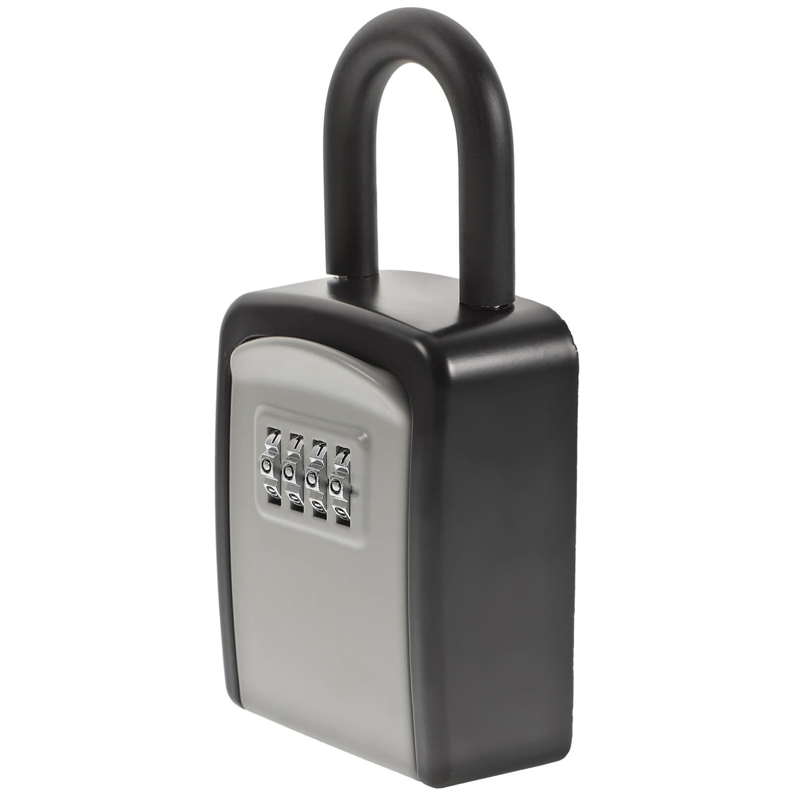 Key Lock Box, 4-Digits Combination Key Storage Lockbox Wall Mount Key Storage Lockbox Security Safe Box for Outside Outdoor Home