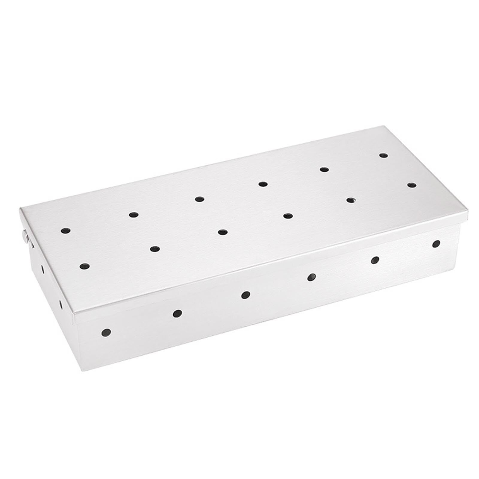 Large Capacity Stainless Steel Smoker Box for BBQ Grills Wood Chip Smoking Box with Hinged Lid Practical Barbecue Grill Accessory