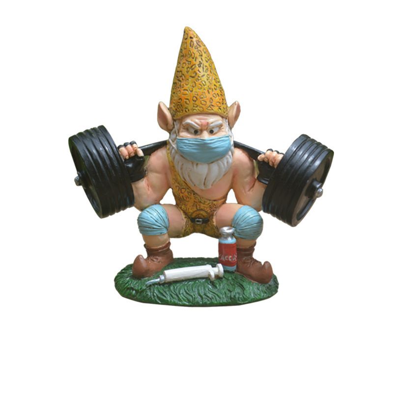 Garden Gnomes Outdoor Statues Workout Decorations for Home & Outdoor for Patio, Lawn, Backyard Garden Gnome Funny Resin Garden