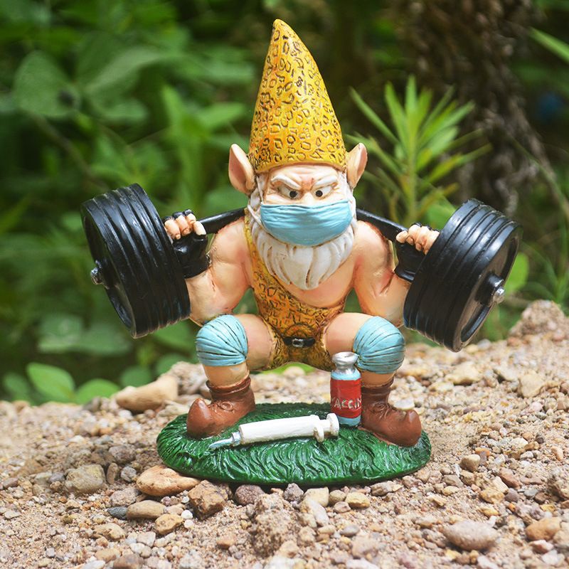 Garden Gnomes Outdoor Statues Workout Decorations for Home & Outdoor for Patio, Lawn, Backyard Garden Gnome Funny Resin Garden