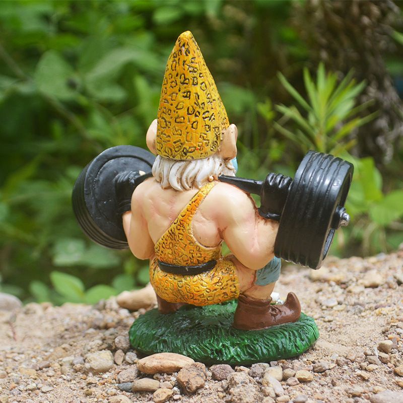 Garden Gnomes Outdoor Statues Workout Decorations for Home & Outdoor for Patio, Lawn, Backyard Garden Gnome Funny Resin Garden