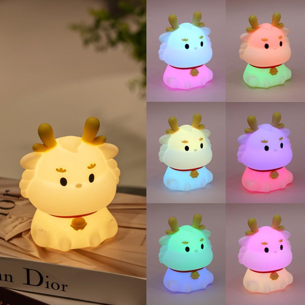 Dragon Shaped Sleeping Night Light Silicone Soft Table Lamp Cartoon Touch Sensor Desk Lights Bedroom Nursing lamp Children's Room