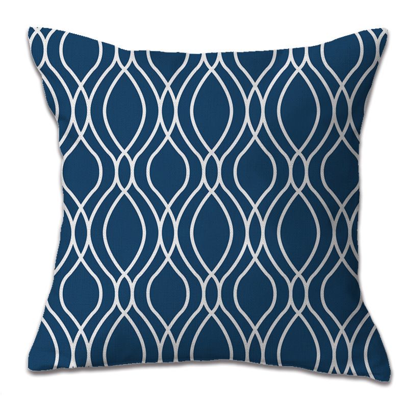 Hexagram Blue Pillow Covers Set of 4, Geometric Throw Pillow Covers - Decorative Couch Pillow Cover for Sofa, Cushion Case Outdoor